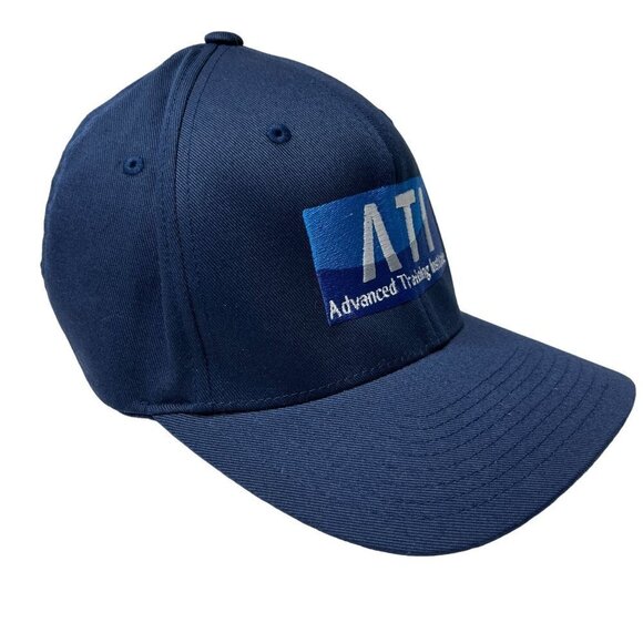 Advanced Training Institue Hat Cap Fitted SM Adult Blue Flex Fit Logo Mens - Picture 2 of 8